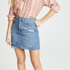 We The Free Hallie Distressed Denim Skirt